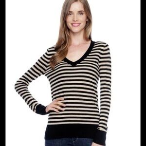 Splendid Striped VNeck Sweater